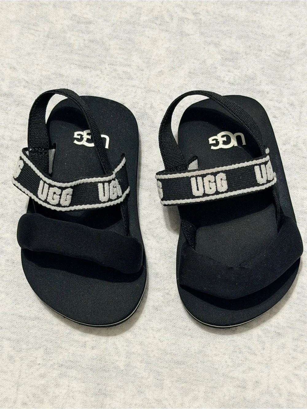 UGG Toddler Black Logo Sport Sandals Approx US 7